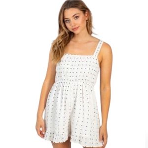 Polka Dot Off White Sleeveless Woman's Cute Spring Summer Romper✨️ (S)